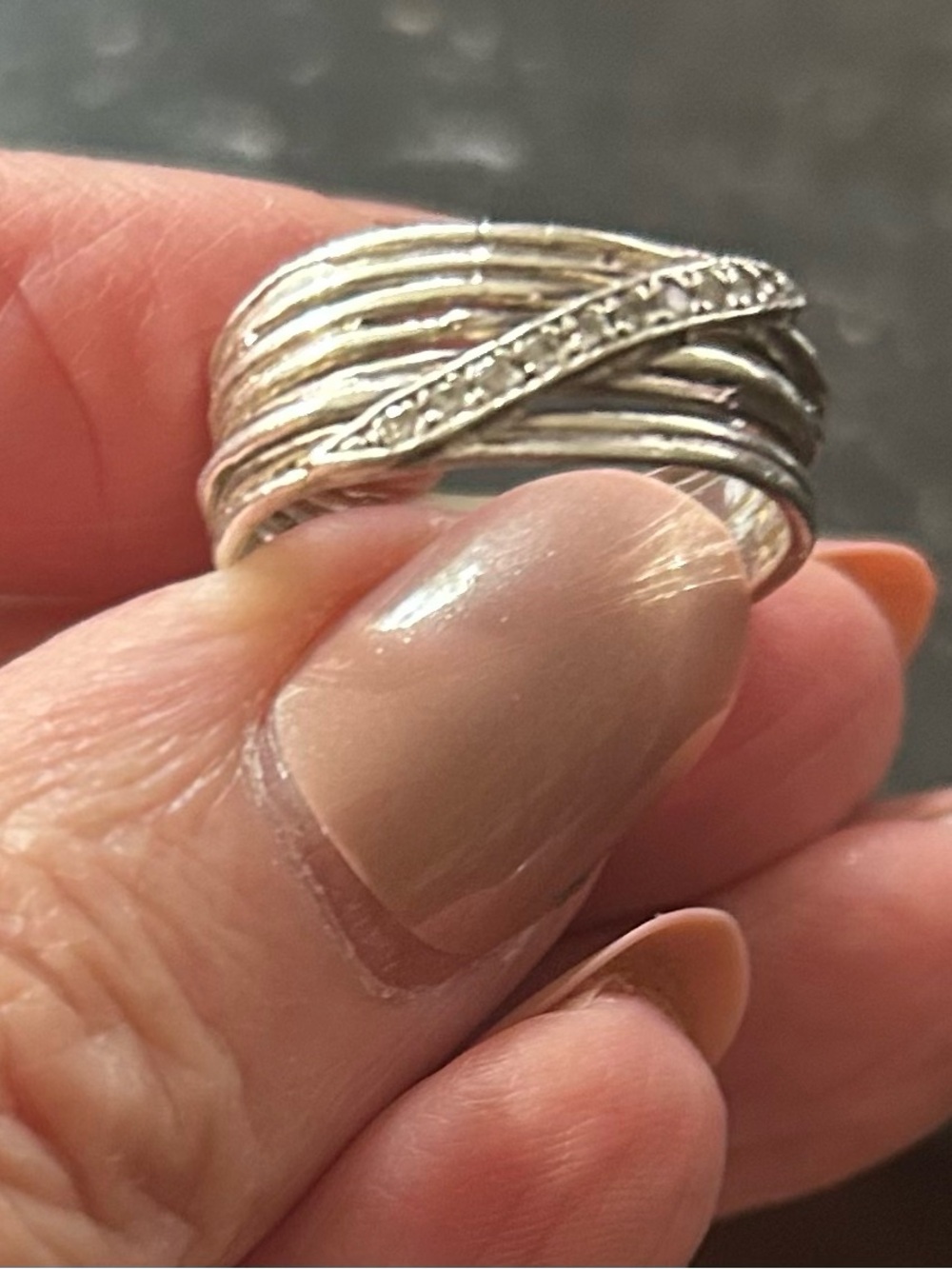 Silpada .925 sterling silver and diamond rib